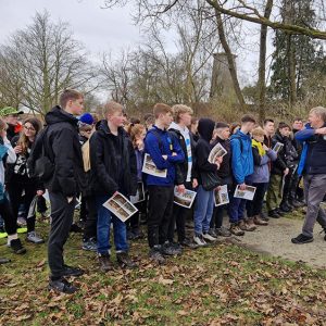 Mr Clayton giving an in-situ history lesson